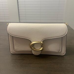 Coach Cream Leather Clutch with Gold Accent